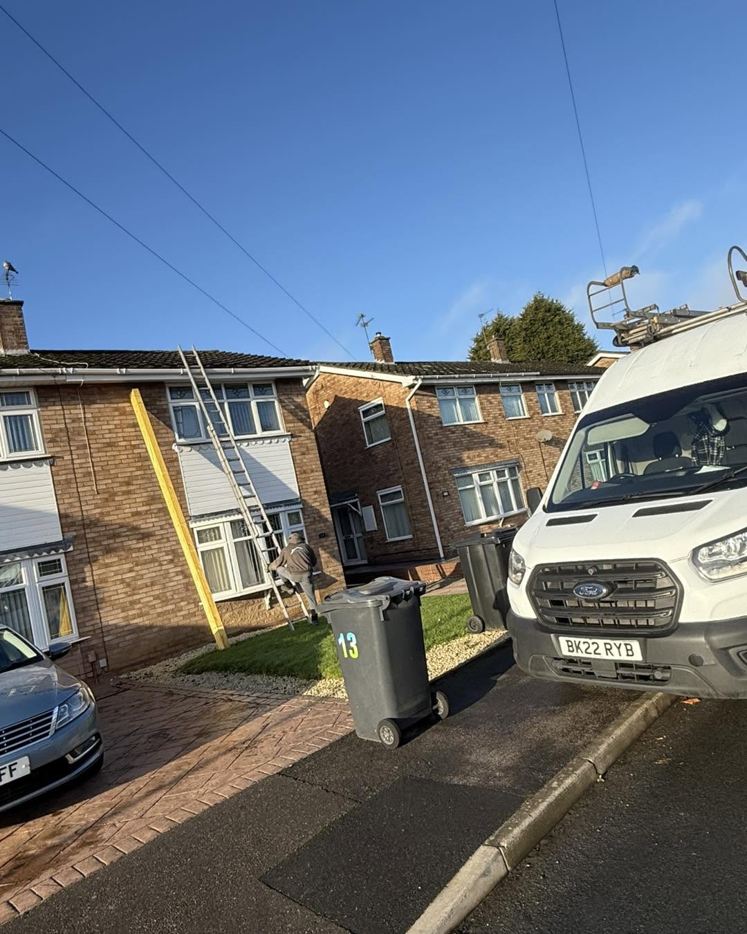 SS Roofing van on site for a gutter and fascia job